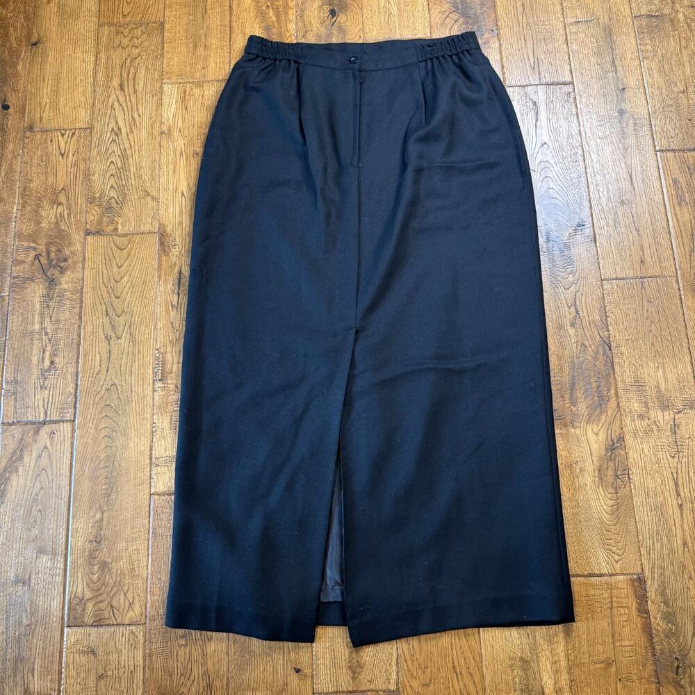 Vintage Joan Leslie 100% Wool Pencil Skirt Women’s 16 Black Classic Office - Picture 5 of 6
